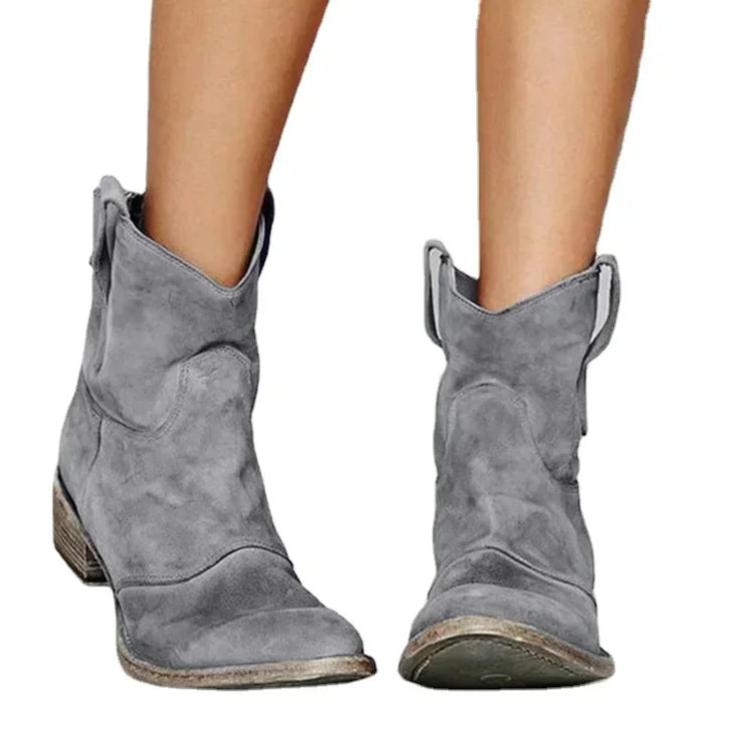 Stivaletti Donna Stile Cowboy – Comodi, Slip-On in Pelle PU, versatili